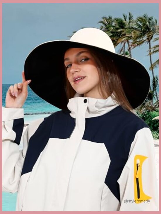 Reversible Ultra Wide Brim Cotton Bucket Hat Sun Protection UPF 50+ main image 7